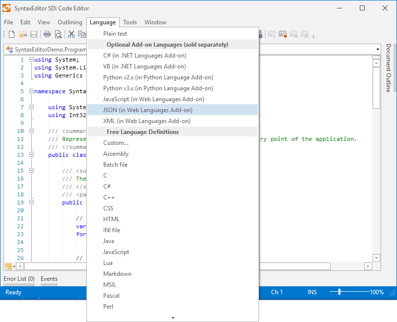 Actipro SyntaxEditor for WPF 產品圖片