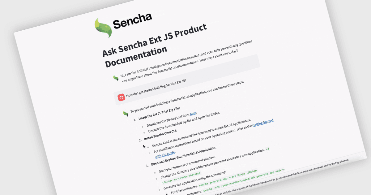 Get AI-Powered Help Across Sencha Products