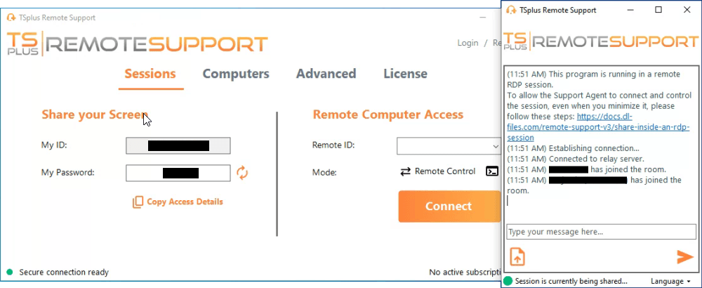 Remote Assistance and Screen Sharing.