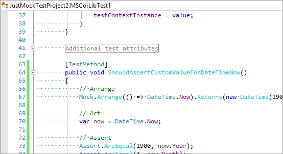Mocking .NET framework members (a.k.a. MsCorLib) can be a daunting task. But with JustMock you are able to arrange against any MsCorLib member/function (including DateTime.Now) without any additional set-up.
