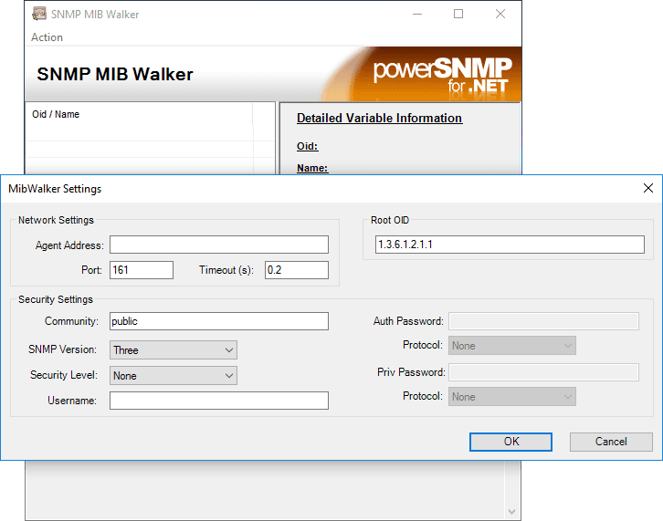 You can generate class code for MIBs. This functionality is also built into the Manager and Agent components, accessible in design time by right-clicking the component, and selecting the 'Generate MIB Classes' option.
