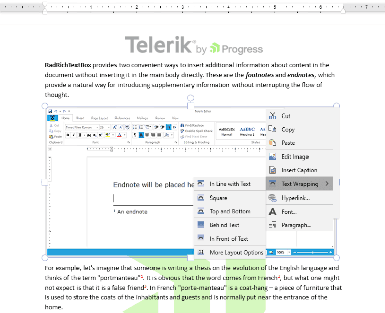 Telerik Words Processing Library 제품 이미지