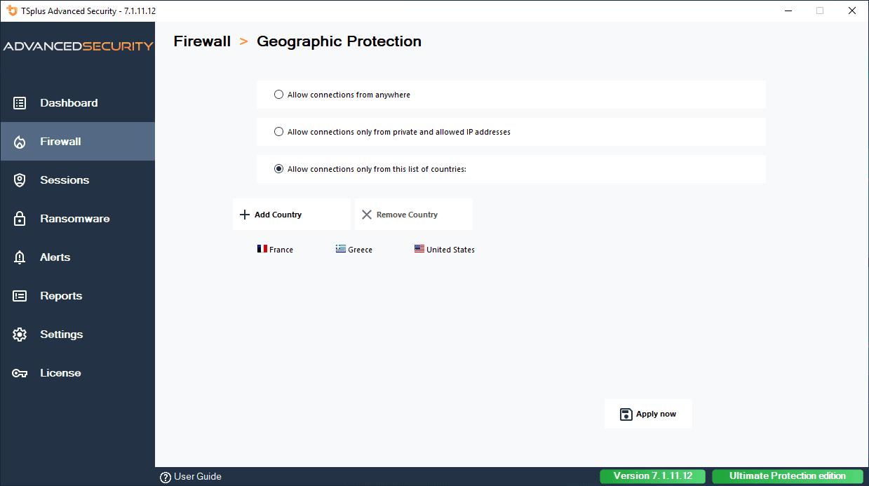 Block unwanted countries and allow access from specific countries. Easily whitelist or block IP addresses from allowed countries.