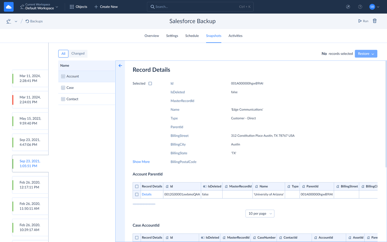 Keep your data safe with automatic daily and anytime manual backups.