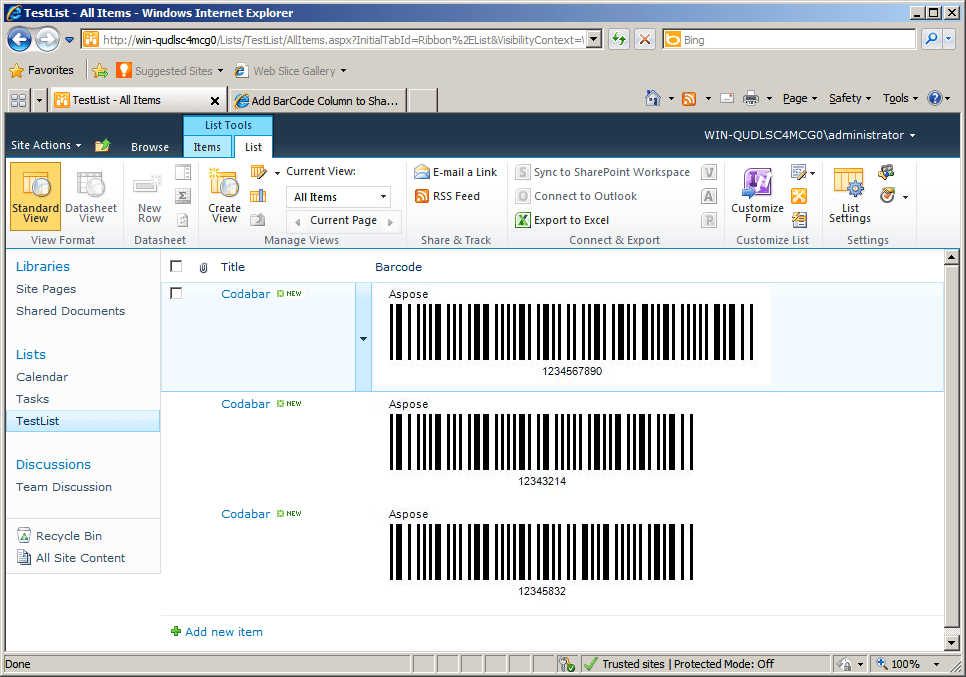 Aspose.BarCode for SharePoint rilasciato