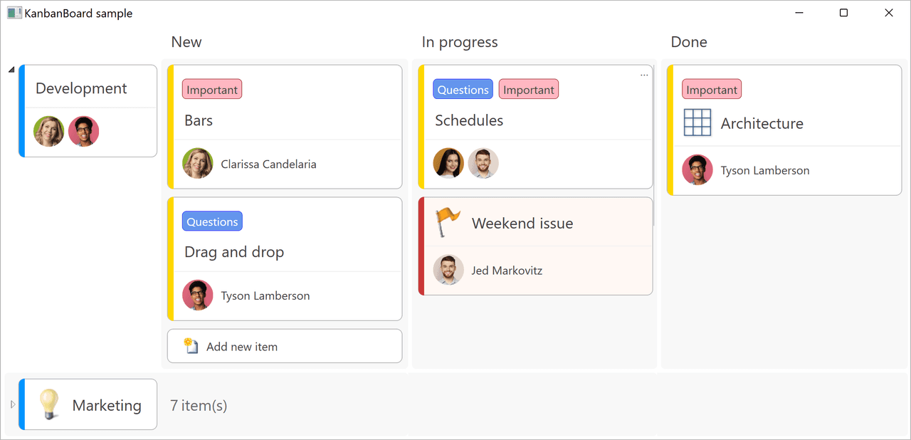 Kanban board component for WPF.