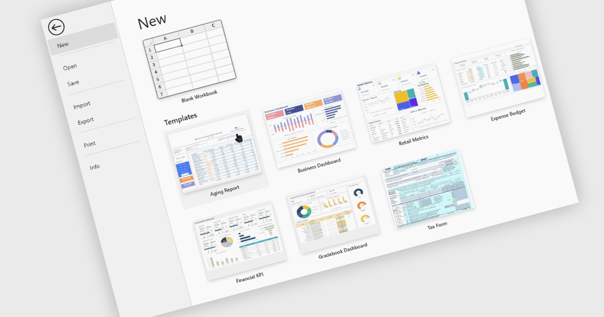Apply Spreadsheet Templates to New Workbooks