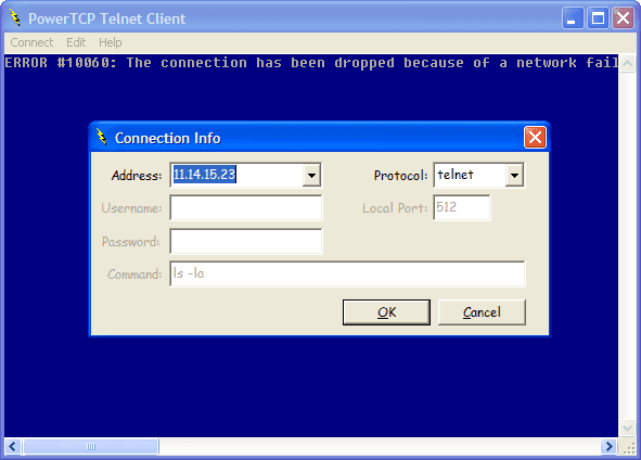 You can create a simple Telnet client application written using non-blocking techniques. An edit box is used for viewing and keyboard entry.