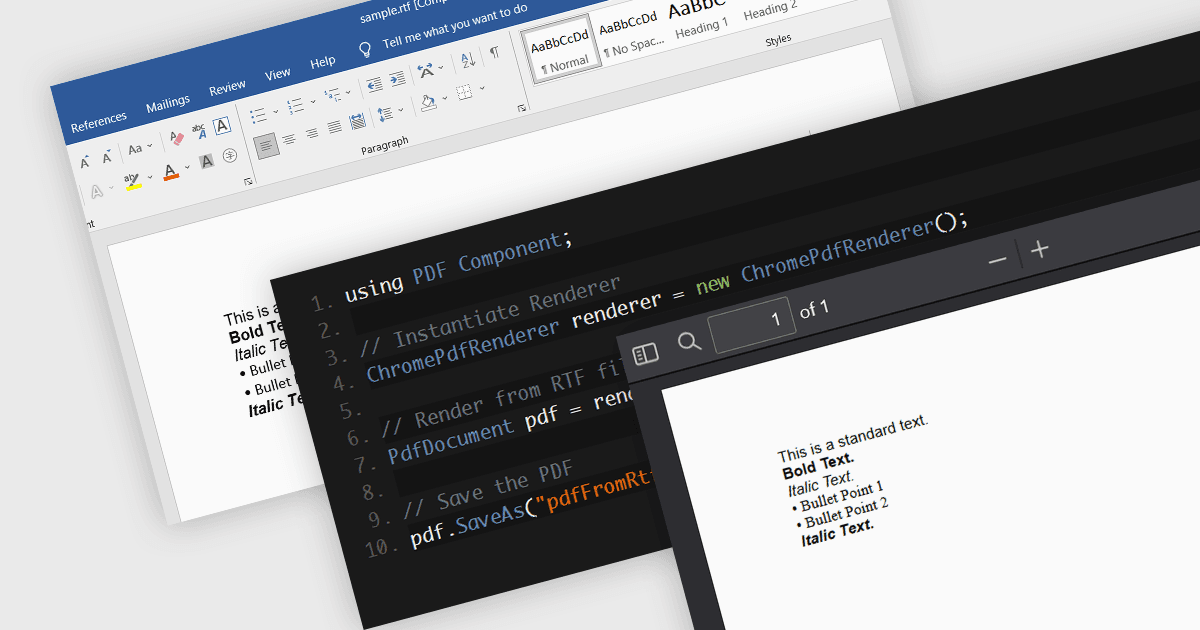 Convert RTF Files to PDF Format in .NET 8