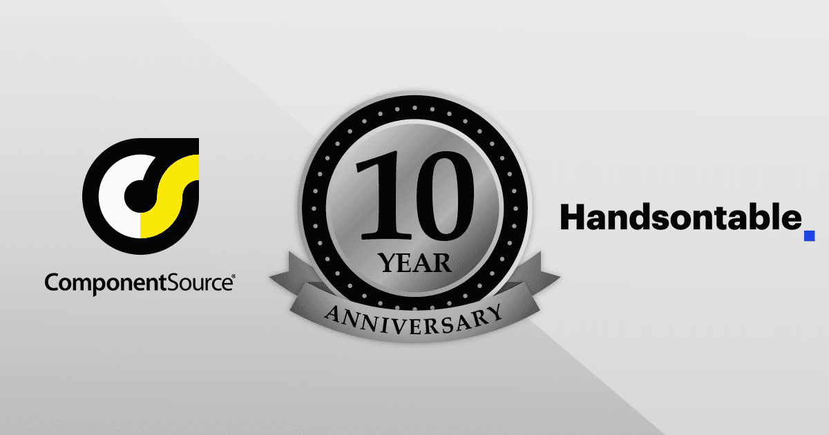 ComponentSource and Handsoncode Celebrate 10 Year Partnership