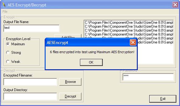 Perform AES encryption and decryption on files.