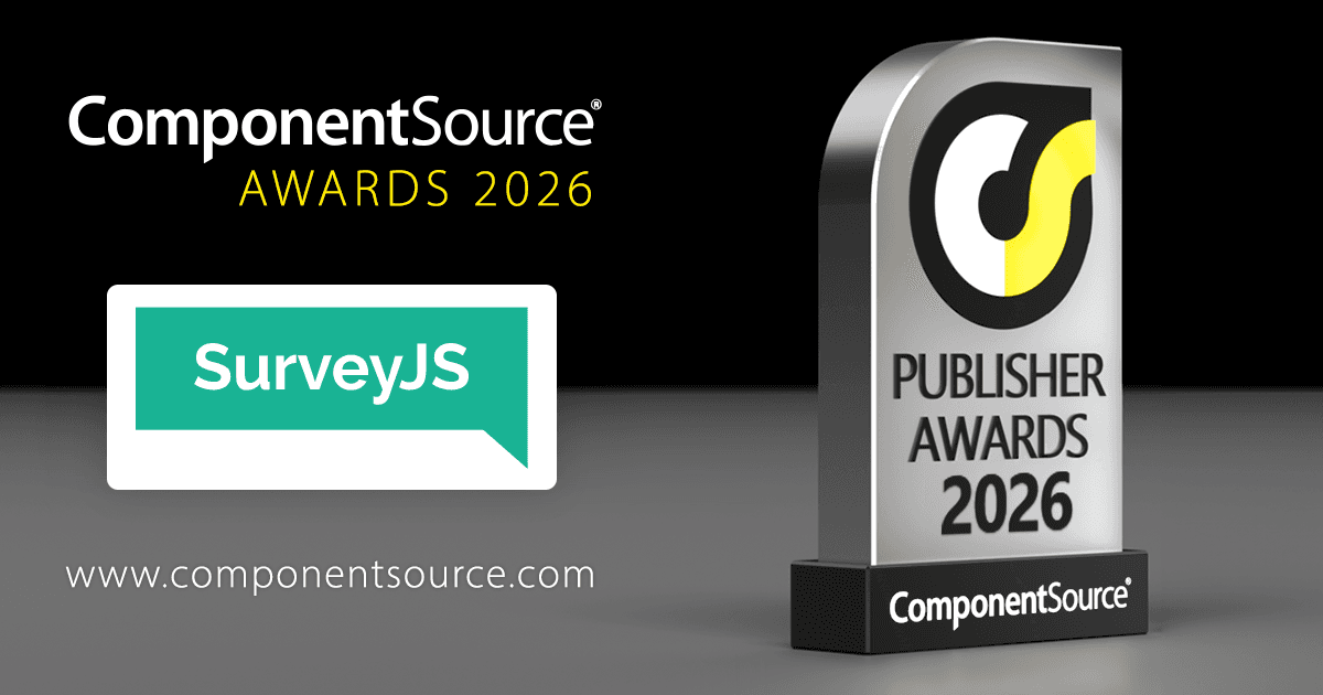 SurveyJS Wins ComponentSource Award