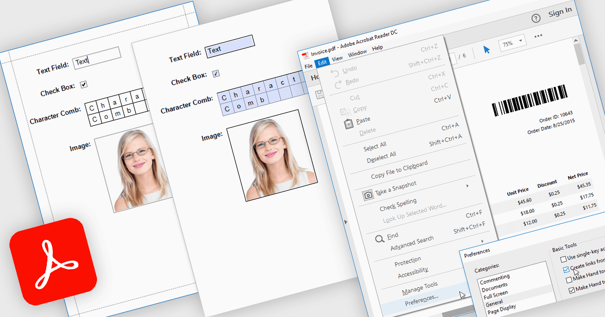 Export Reports with Fillable PDF AcroForms