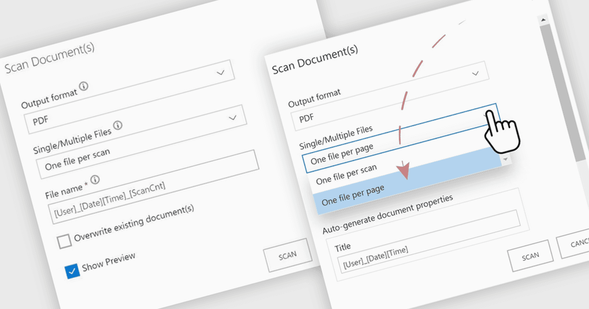 Scan Multiple Documents with File Flexibility