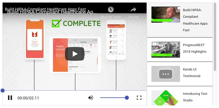 Telerik UI for ASP.NET Core MediaPlayer 제품 이미지 Telerik UI for ASP.NET Core MediaPlayer 제품 이미지