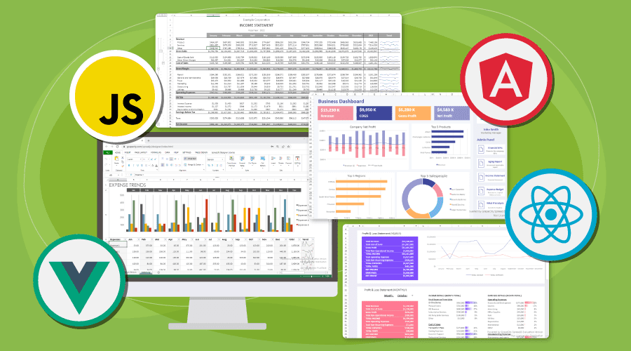 Complete spreadsheet solution for JavaScript applications.