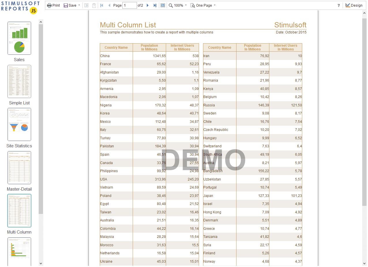 imagem do produto Stimulsoft Reports.JS