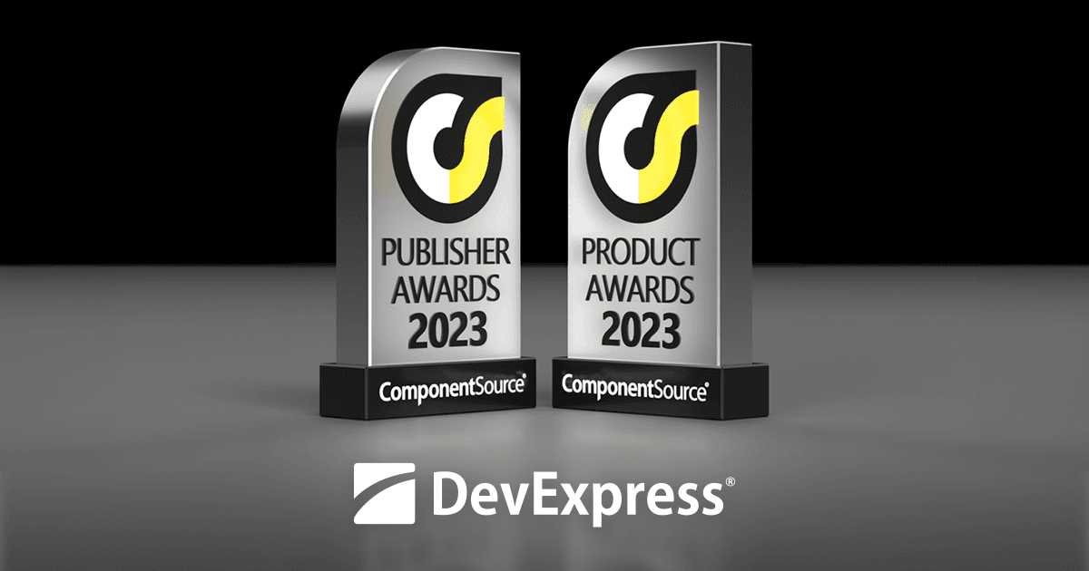 DevExpress Wins #1 Publisher and Product in ComponentSource Awards