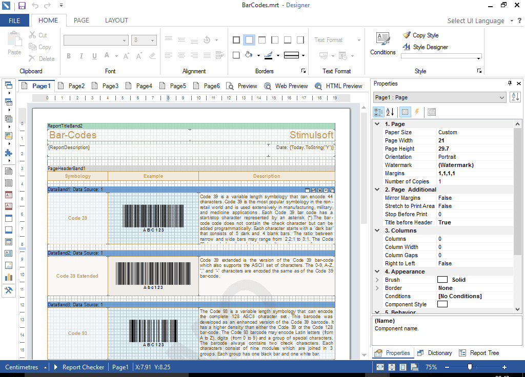 Three report designers for the .NET Framework platform: WinForms, WebForms and WPF.