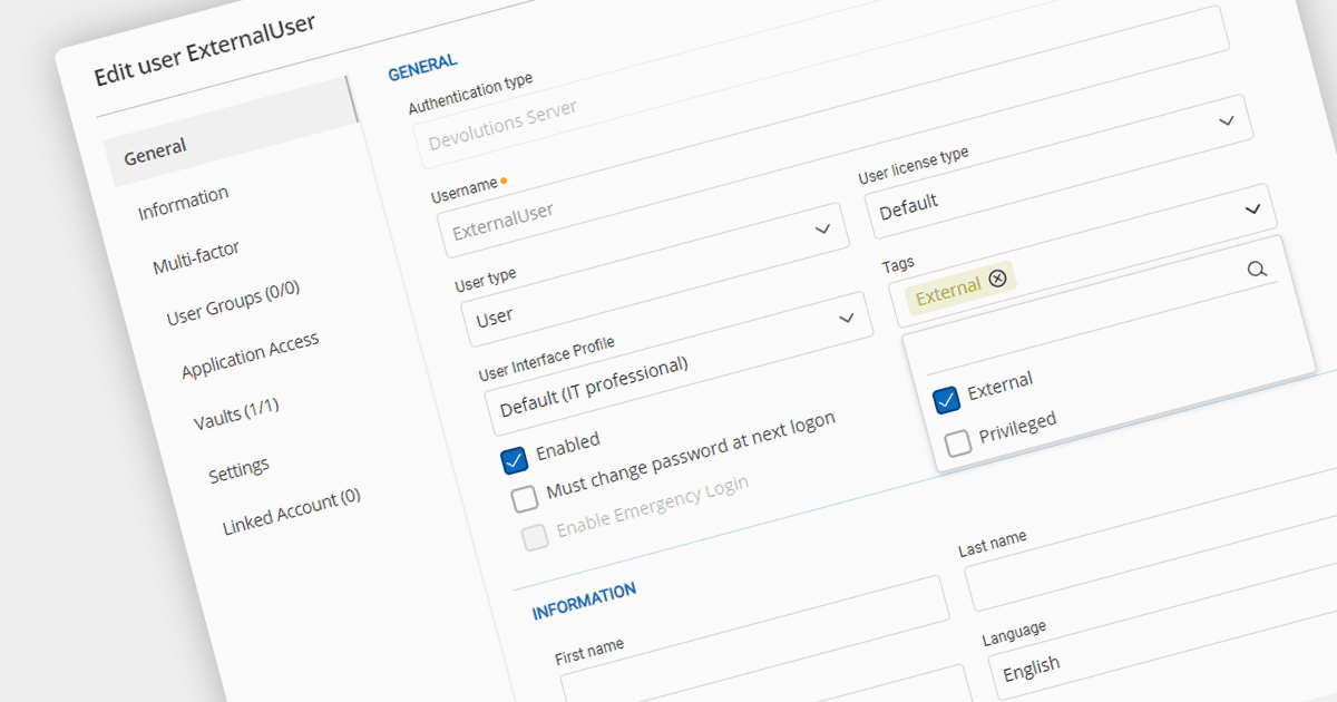 Organize Password Management System Users with Tagging