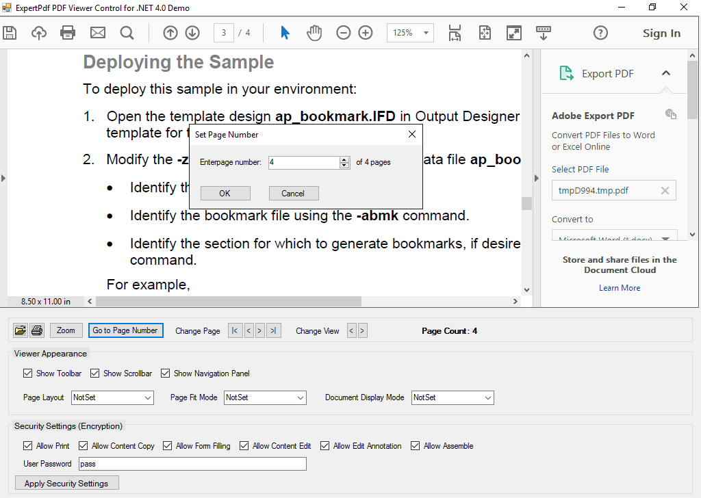 You can browse through pages, zoom, go to page number and more.