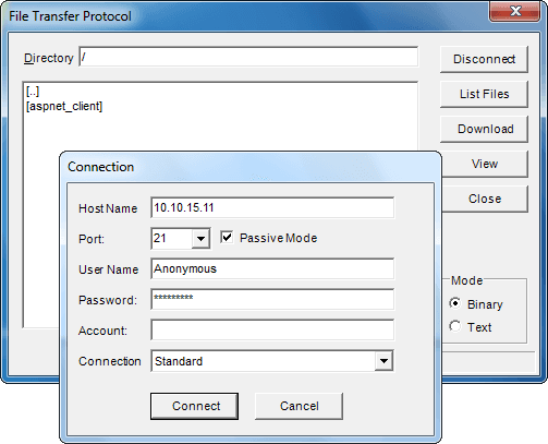 File Transfer Protocol Library C++ Wrappers, An object of a class derived from the FTP library C++ wrapper allows the developer to connect to a remote server and perform file and directory maintenance functions. An object of this class corresponds to a FTP client/server session. In addition to copying files between the local and remote host, the control can be used to list the files on the remote system, remove and rename files, create and remove direct