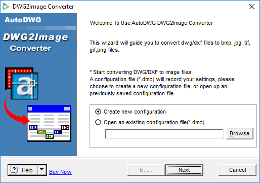 Batch convert DWG to JPG, TIFF, BMP, GIF, PNG, WMF/EMF, without AutoCAD.