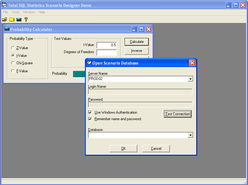 Perform a wide range of statistical functions with all results in SQL Server tables.