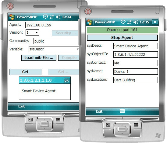 Add SNMP Manager and Agent capabilities to your handheld smart device.