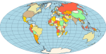 Aitoff - Proposed by David A. Aitoff in 1889, it is the equatorial form of the azimuthal equidistant projection, but stretched into a 2:1 ellipse while halving the longitude from the central meridian.