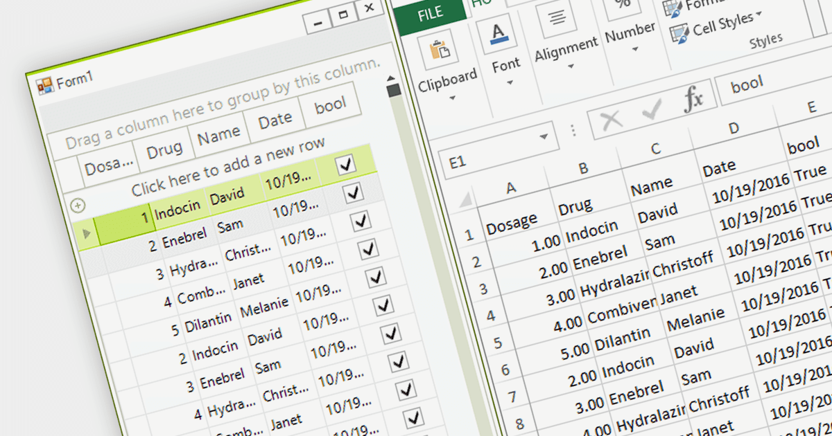 Exporting Grid Data to Excel using .NET 7 WinForms