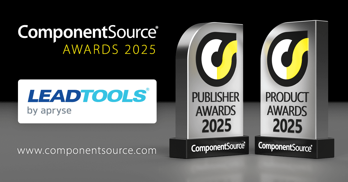 LEADTOOLS 荣获四项 ComponentSource Awards
