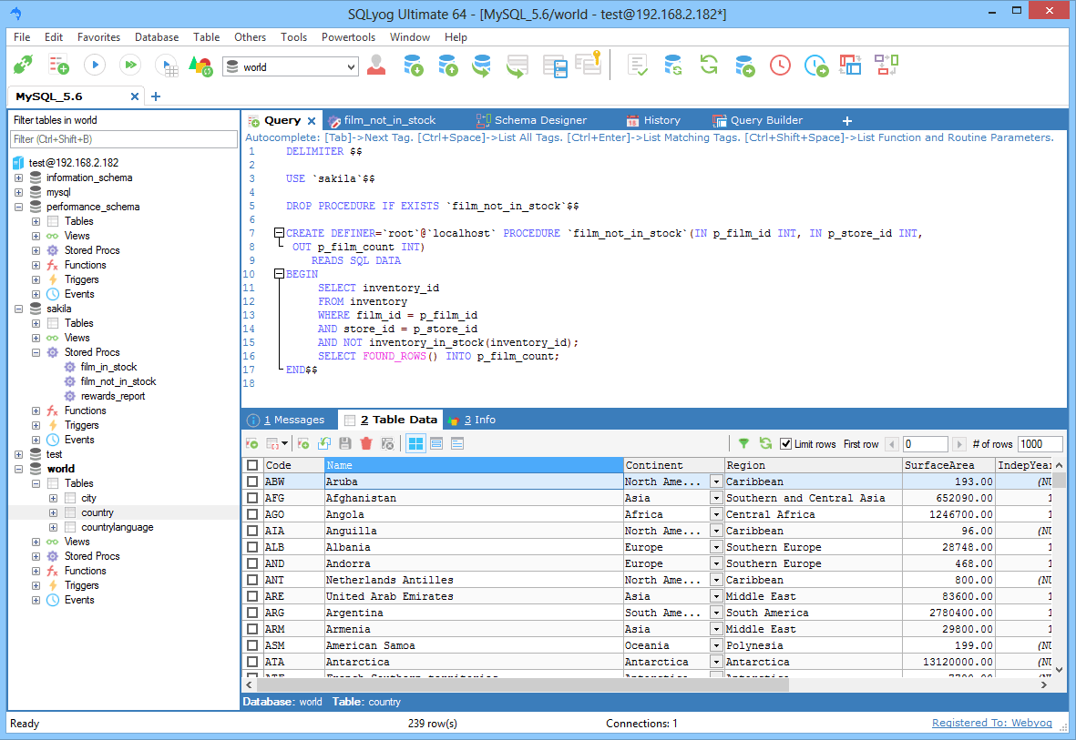 MySQL manager and admin tool.