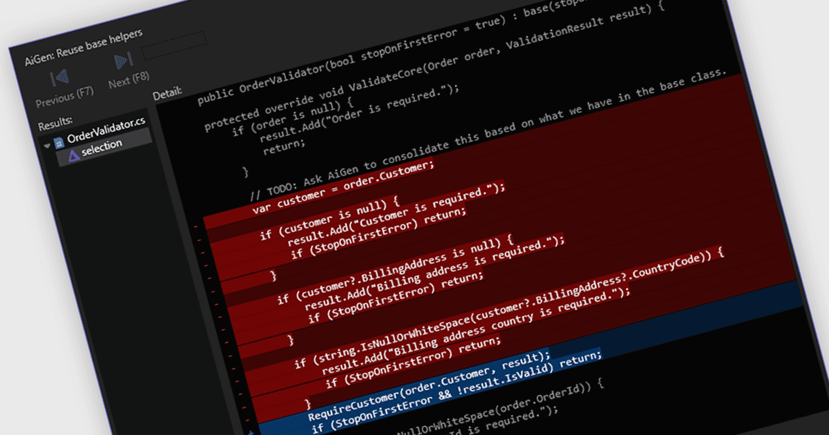 Aprovecha la funcionalidad de IA dentro de Visual Studio