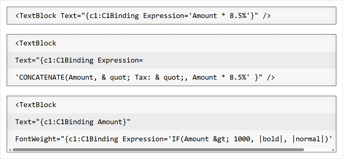ComponentOne WPF Binding Expressions product image