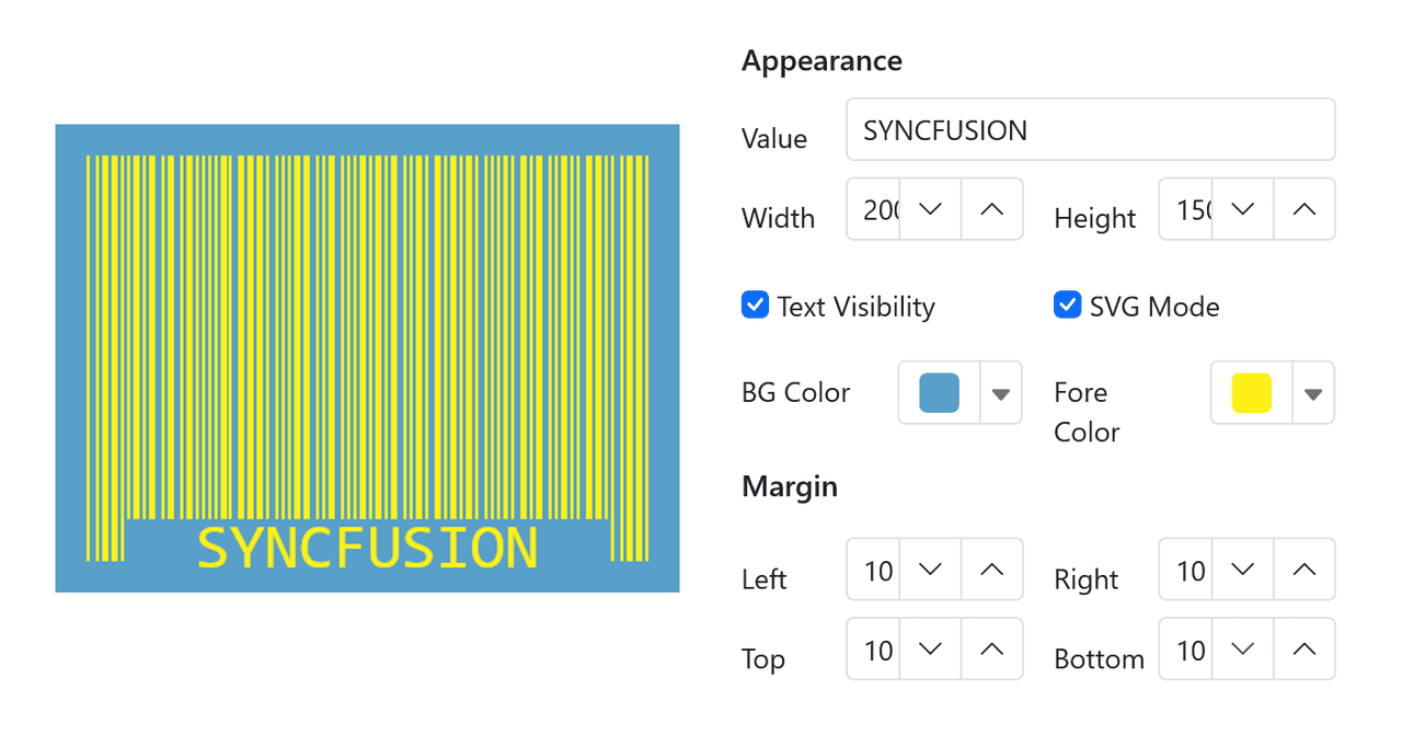 Syncfusion React Barcode Generator product image