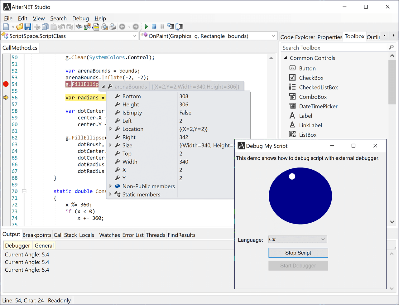 Extend your WinForms and WPF .NET apps with code editing, scripting and user interface designing capabilities.