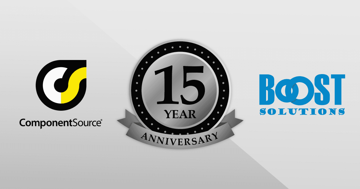 ComponentSource, Boost Solutions와 15년 파트너십을 기념하다