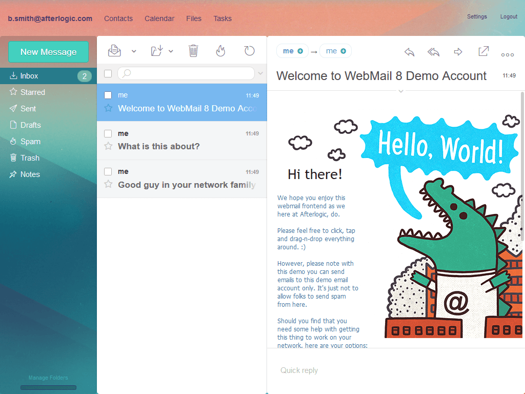 Mail server (MTA) bundled with WebMail Pro for a complete solution.