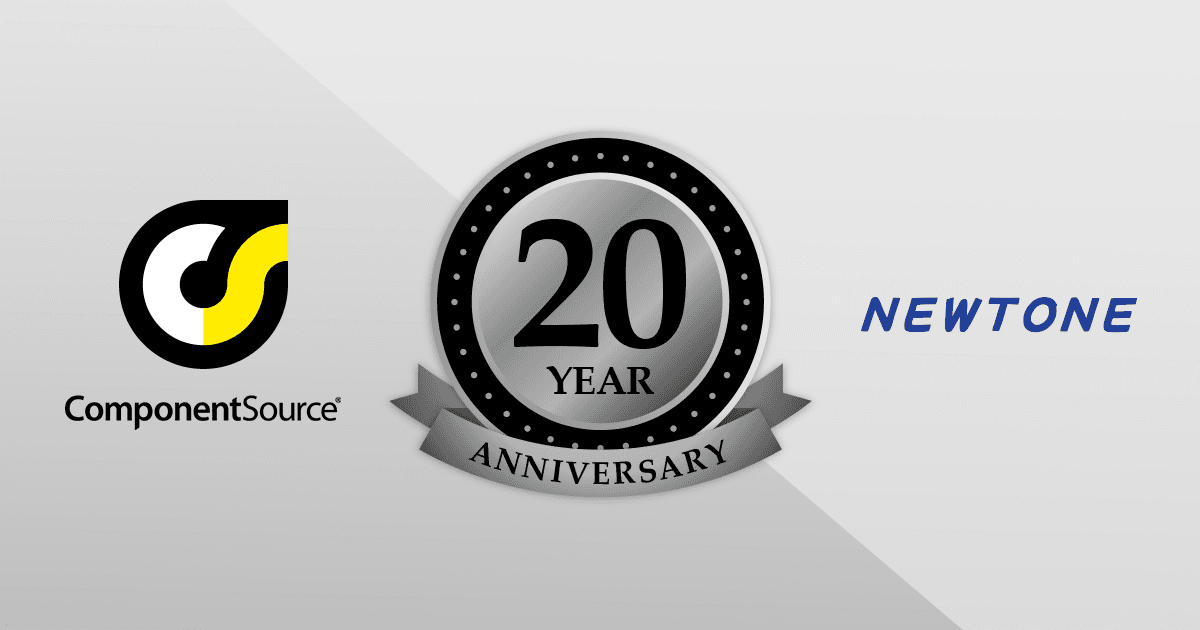 ComponentSource Celebrates 20 Year Partnership with NewTone