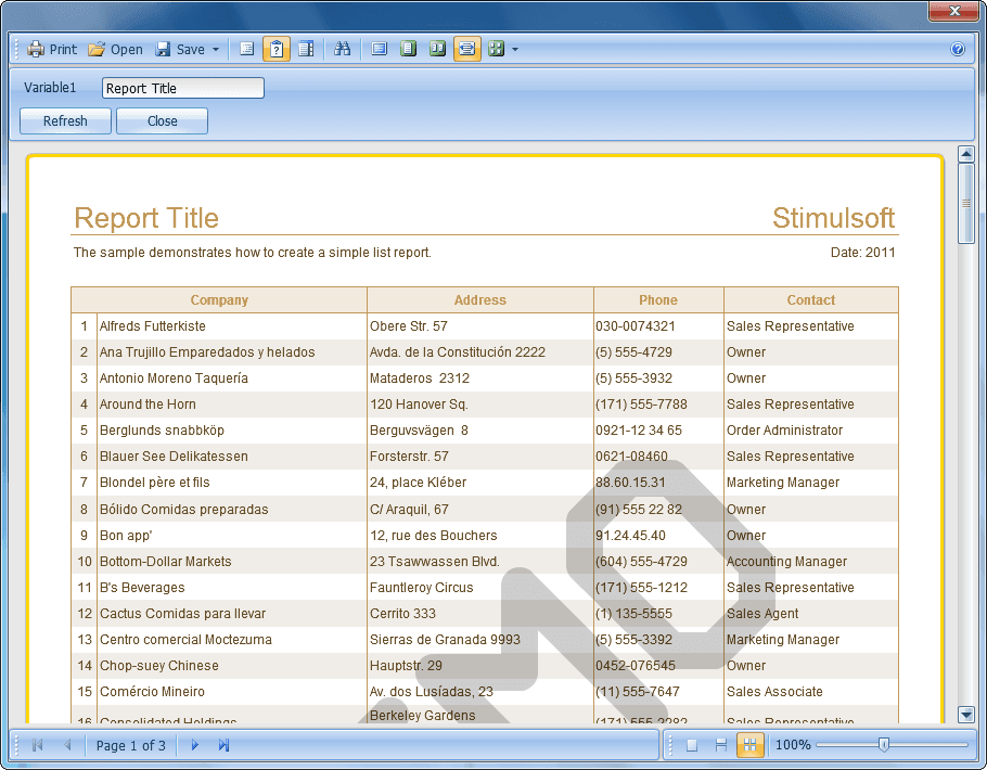 Stimulsoft Reports.Fx for Java 2011.1 launched