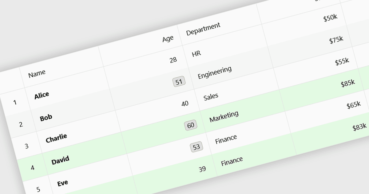 Create, Edit, and Customize JavaScript Data Tables
