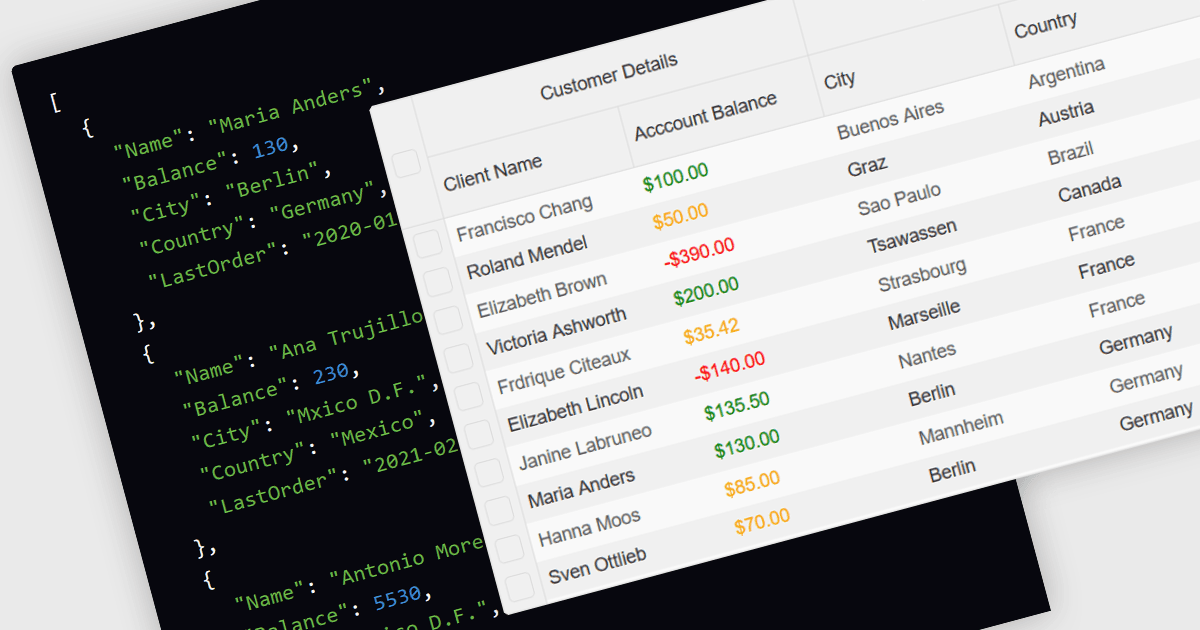 Quickly Load and Update Grid Content using JSON
