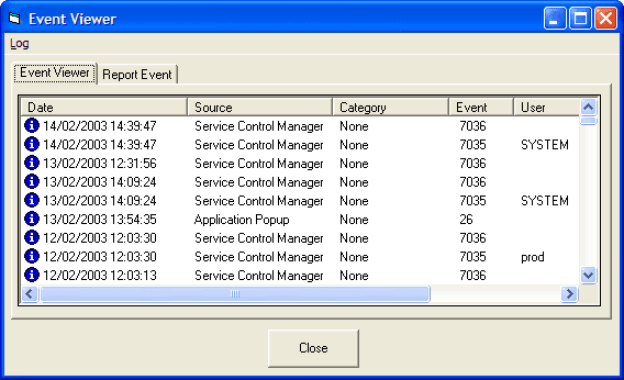Create custom event sources for logging events into the NT/2000 event log.