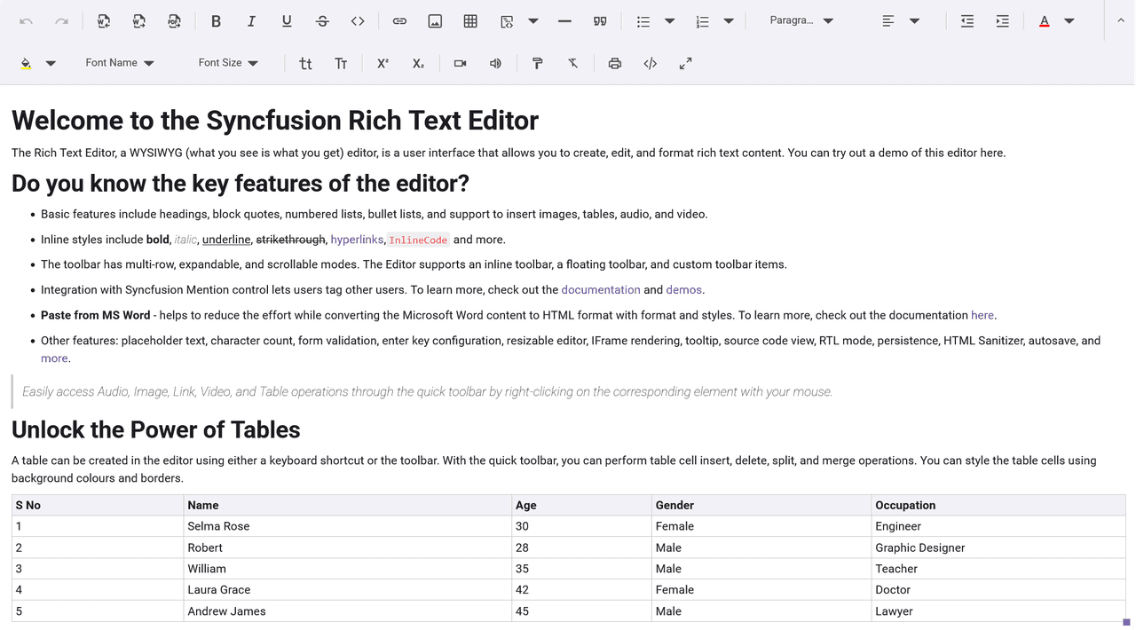 Syncfusion Blazor Rich Text Editor product image
