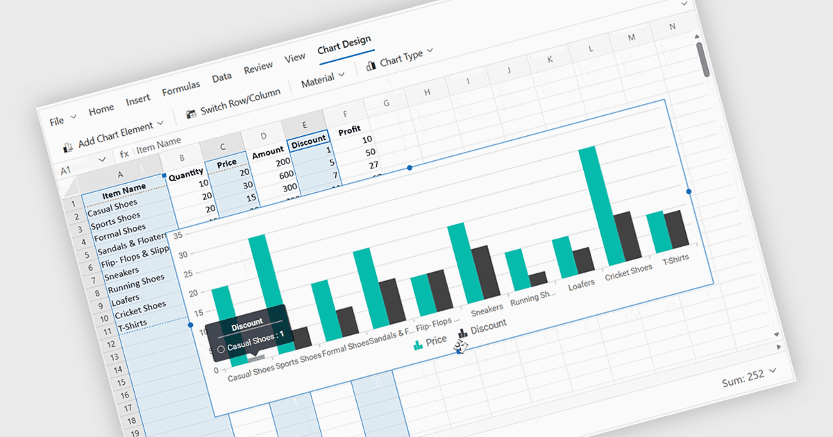 Crear gráficos con una selección de datos flexible