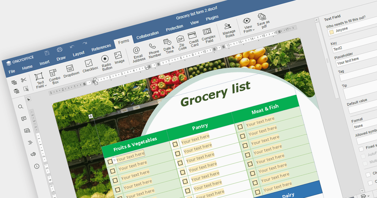 Create Fillable PDF Forms using DOCXF Templates