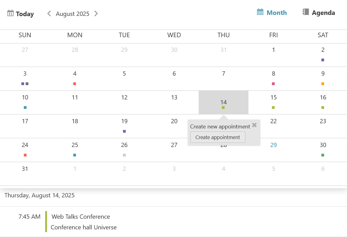 Infragistics Ultimate UI for ASP.NET MVC Schedule product image