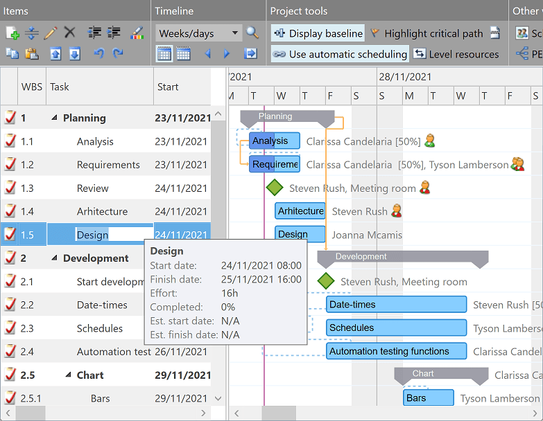 Add interactive Gantt charts to your WPF applications.