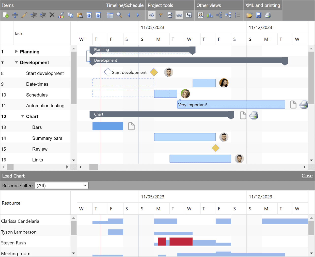 DlhSoft Gantt Chart Hyper Library for HTML5 제품 이미지